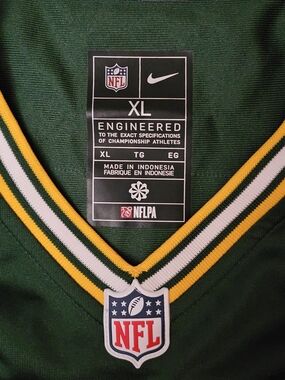 Nike Green and Yellow NFL Engineered V-Neck Jersey Love 10 XL Women's